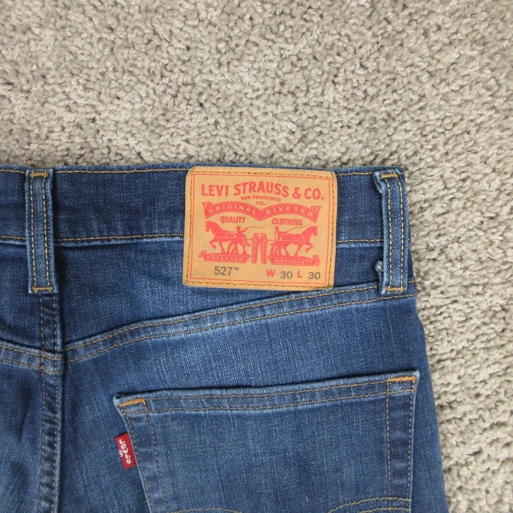 Levis Jeans Mens 30x30 Blue 527 Slim Bootcut Western Cowboy Rodeo Denim Pants